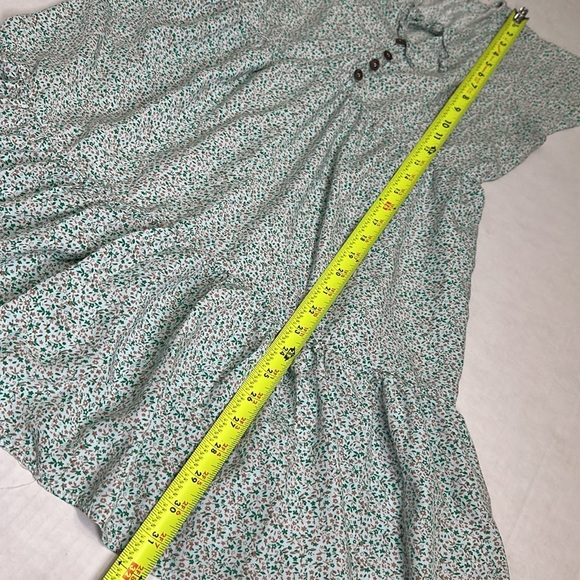 Seraphine Green Floral Button Front Maternity Dress Size 4 Short Sleeve Tiered - Picture 8 of 11